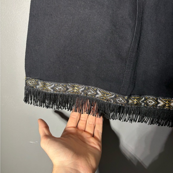 Dead-Stock Vintage Maximum Energy Denim Fringe Mini Skirt Size 26 - Picture 3 of 6